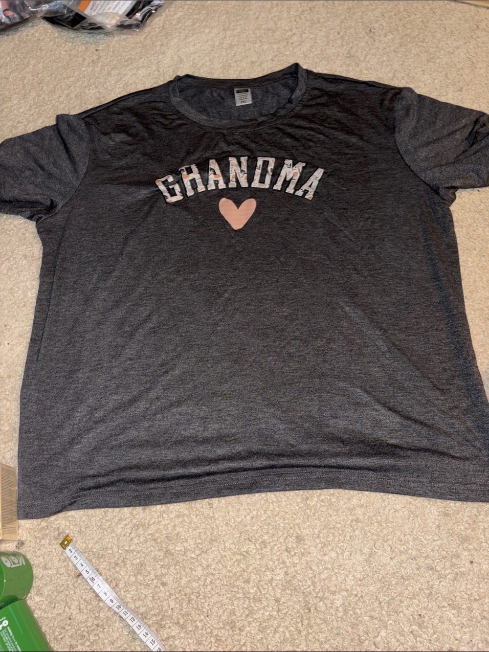 Grandma Heart Graphic Tee - Dark Charcoal